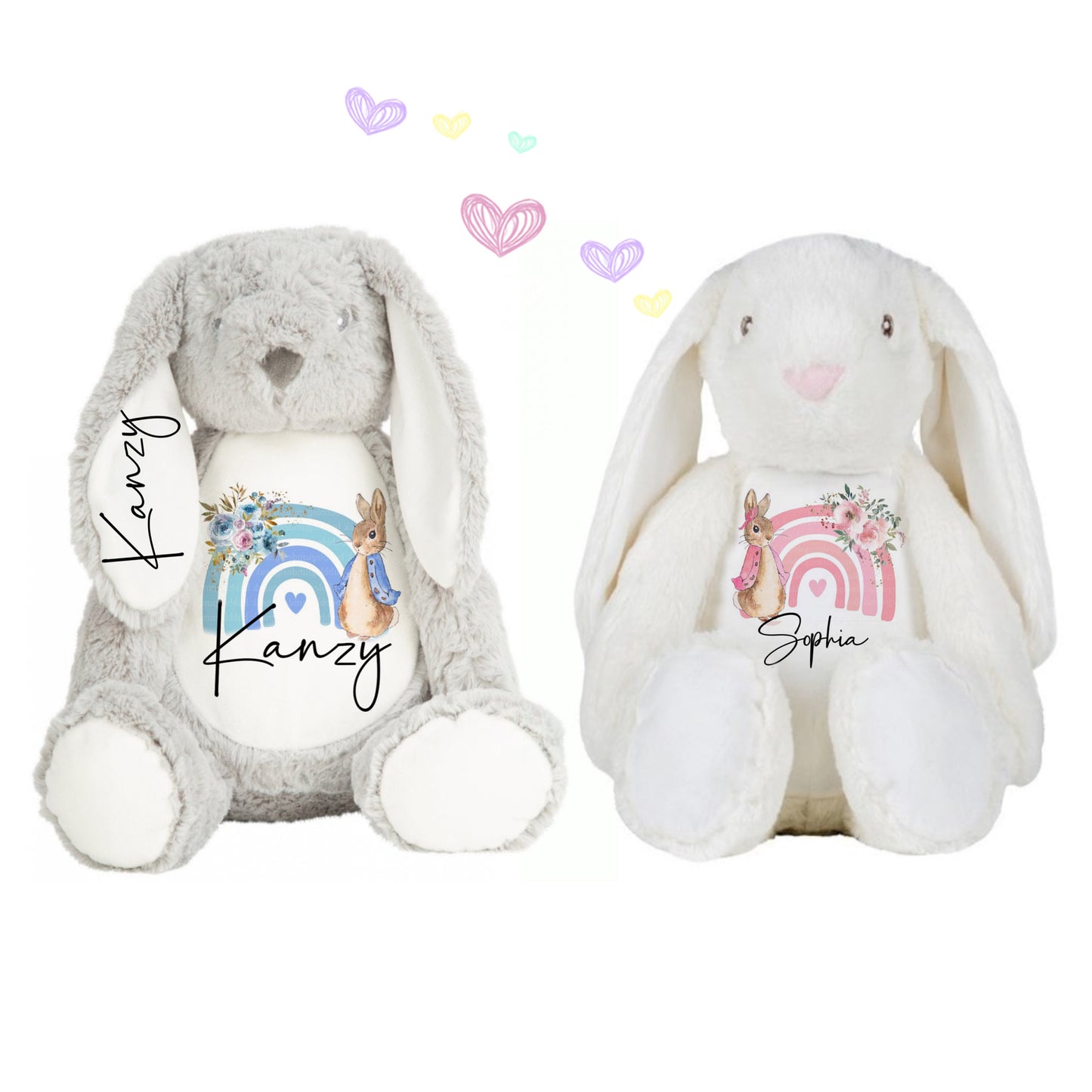 Personalized Custom Toy plush , toddler newborn Bunny Rabbit Soft plush Rabbit ToyBridesmaid Baby Gift flower girl