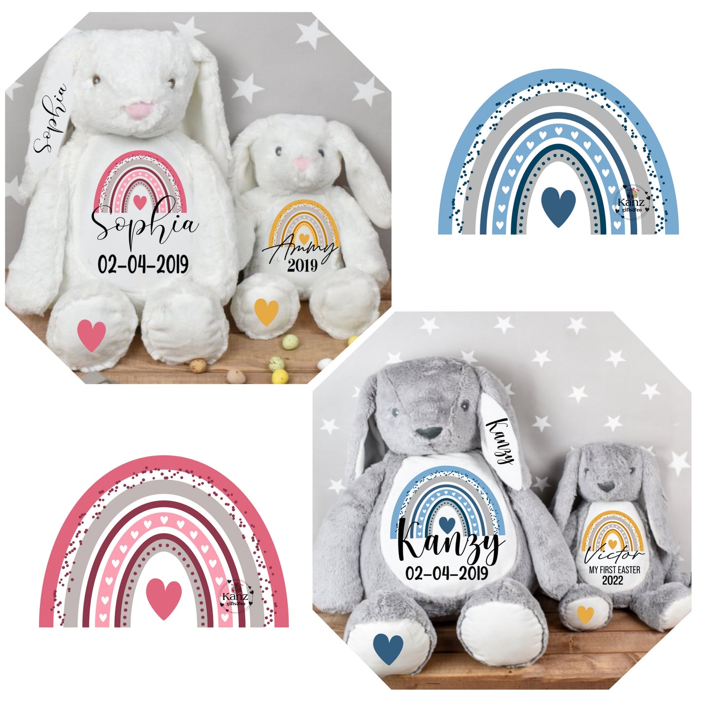 Personalised Bunny Rabbit suitable as a New Baby Gift - Birthday gift