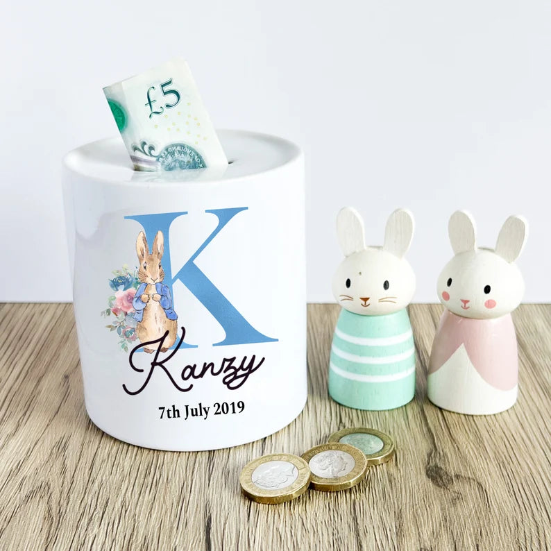 Personalised Peter Rabbit Ceramic Money Box