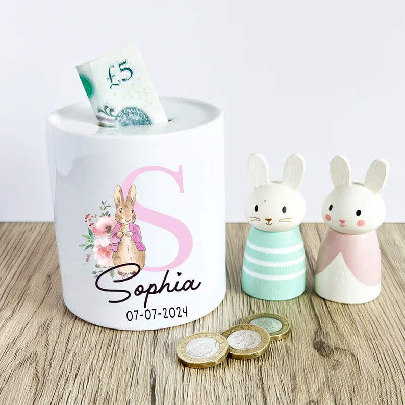 Personalised Peter Rabbit Ceramic Money Box