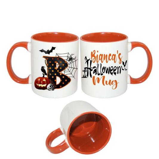 Personalised Halloween mug , spooky Capital letters and name