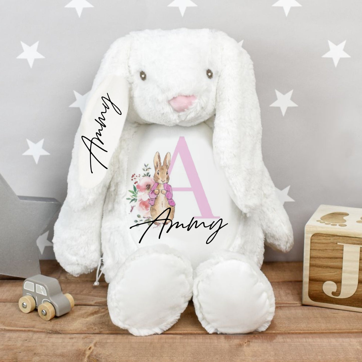 Personalized Custom Toy plush , toddler  newborn Bunny Rabbit Soft plush Rabbit ToyBridesmaid Baby Gift flower girl