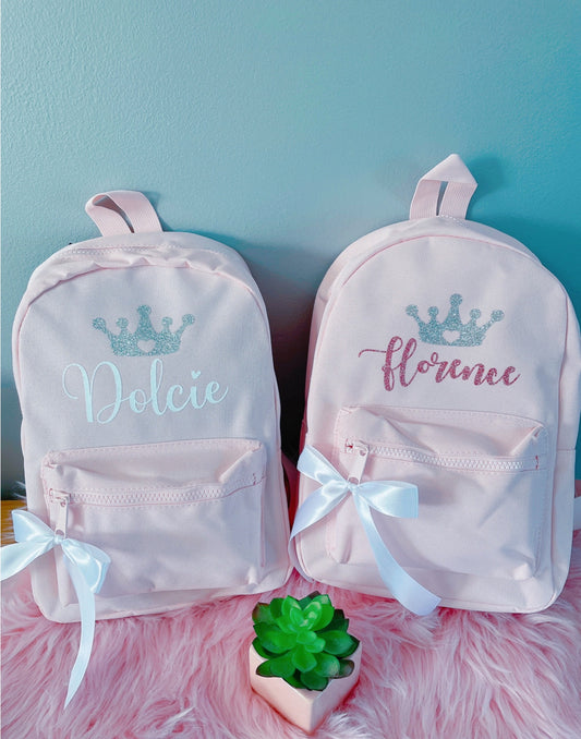 Personalised Crown  Backpack ANY NAME Back To School Bag Backpack Kids Nursery Toddler Rucksack