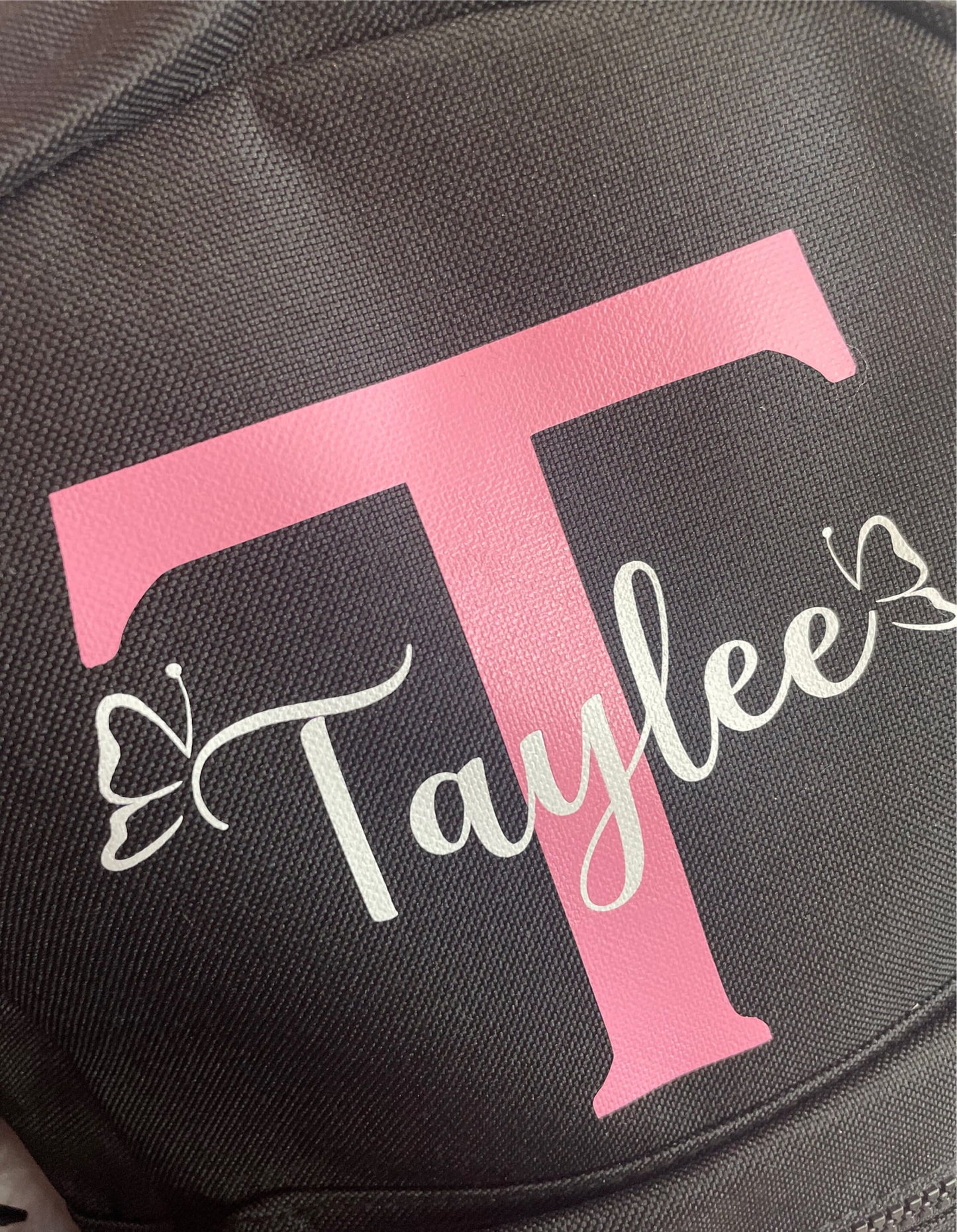 Personalized Kids Backpack with Initial and Name and lovely Satin Bow