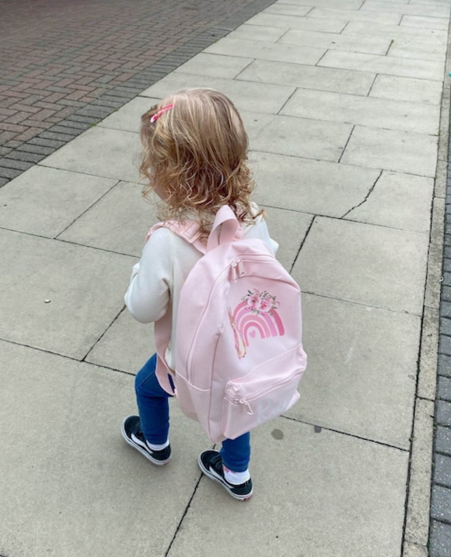 Personalised Pink Rainbow Rabbit Backpack ANY NAME Back To School Bag Backpack Kids Nursery Toddler Rucksack best seller